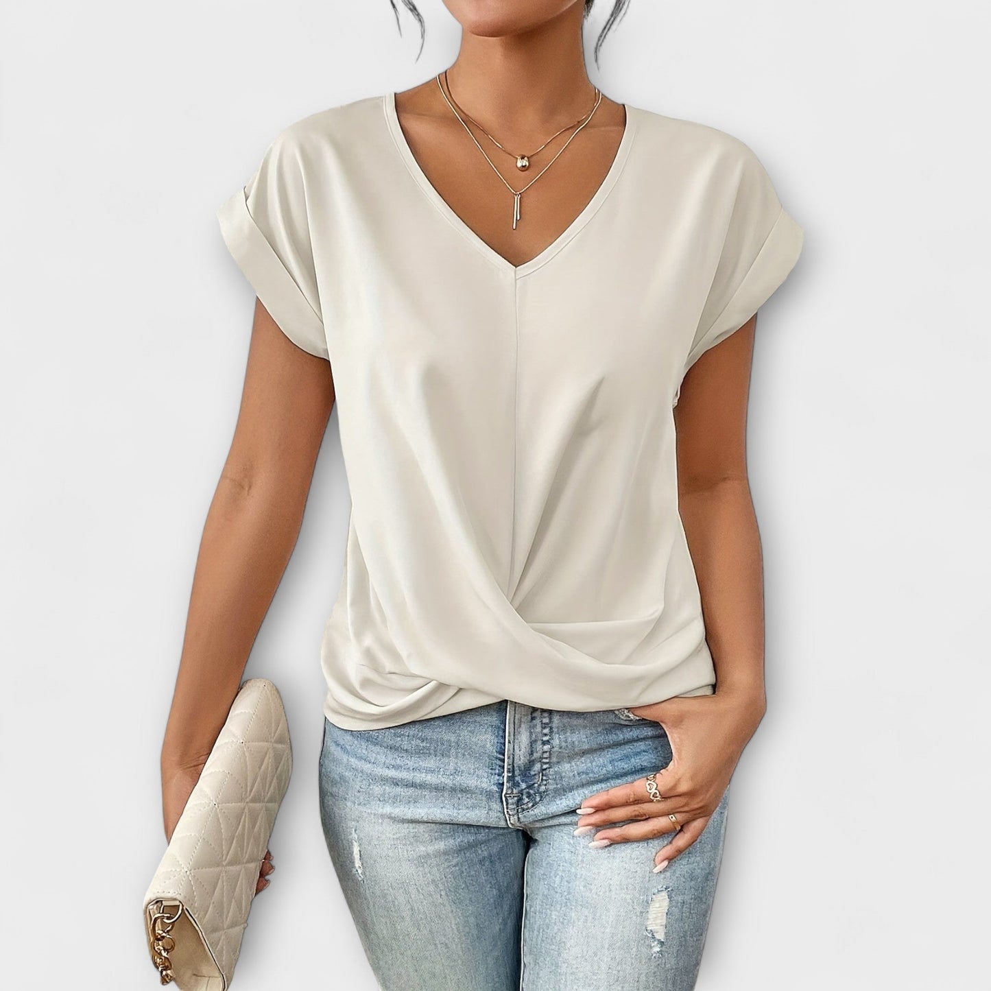 Chic V-Neck Women's Blouse