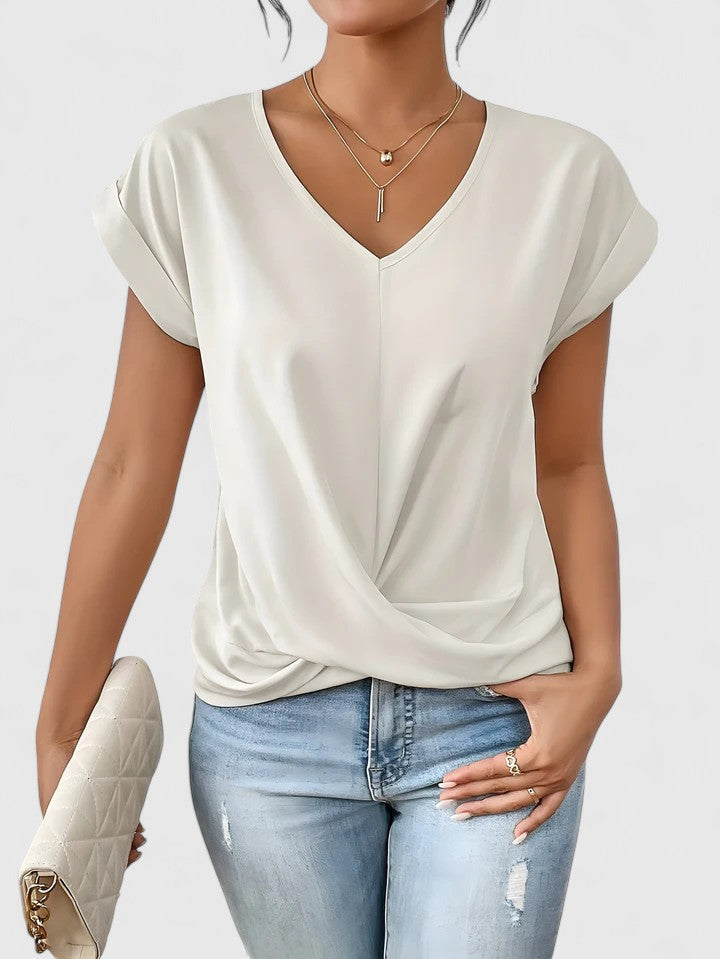 Relaxed Fit V-Neck Women's Top