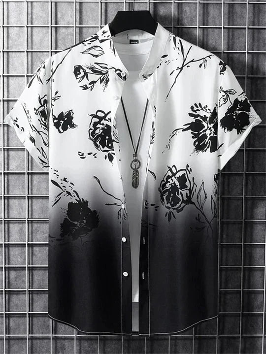 Colorful Floral Hawaiian Shirt Relaxed Fit Summer Wear