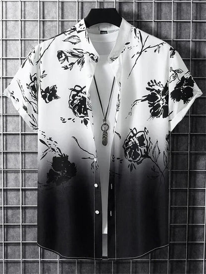 Colorful Floral Hawaiian Shirt Relaxed Fit Summer Wear