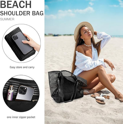 Collapsible Breathable Summer Tote Bag with Inside Pocket