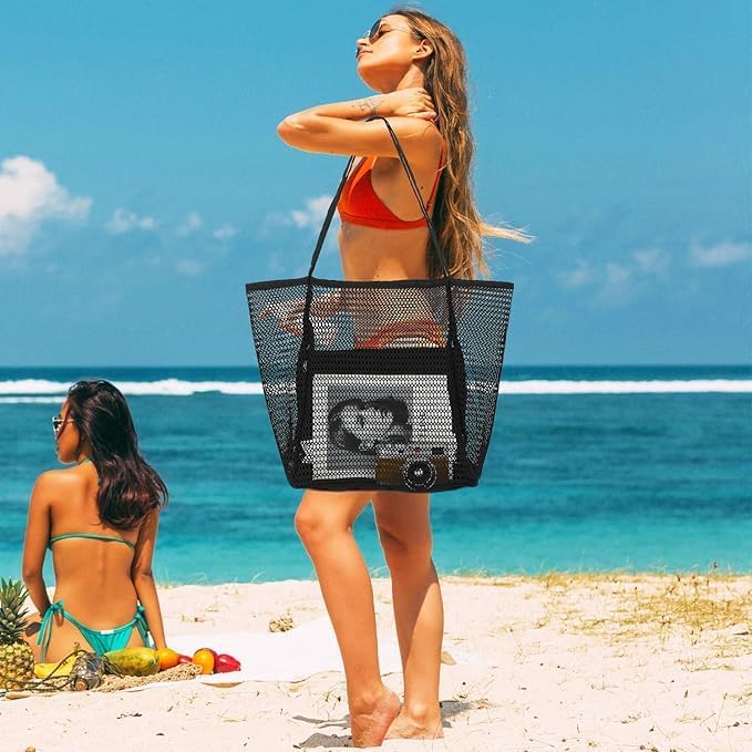 Collapsible Breathable Summer Tote Bag with Inside Pocket - Pexav