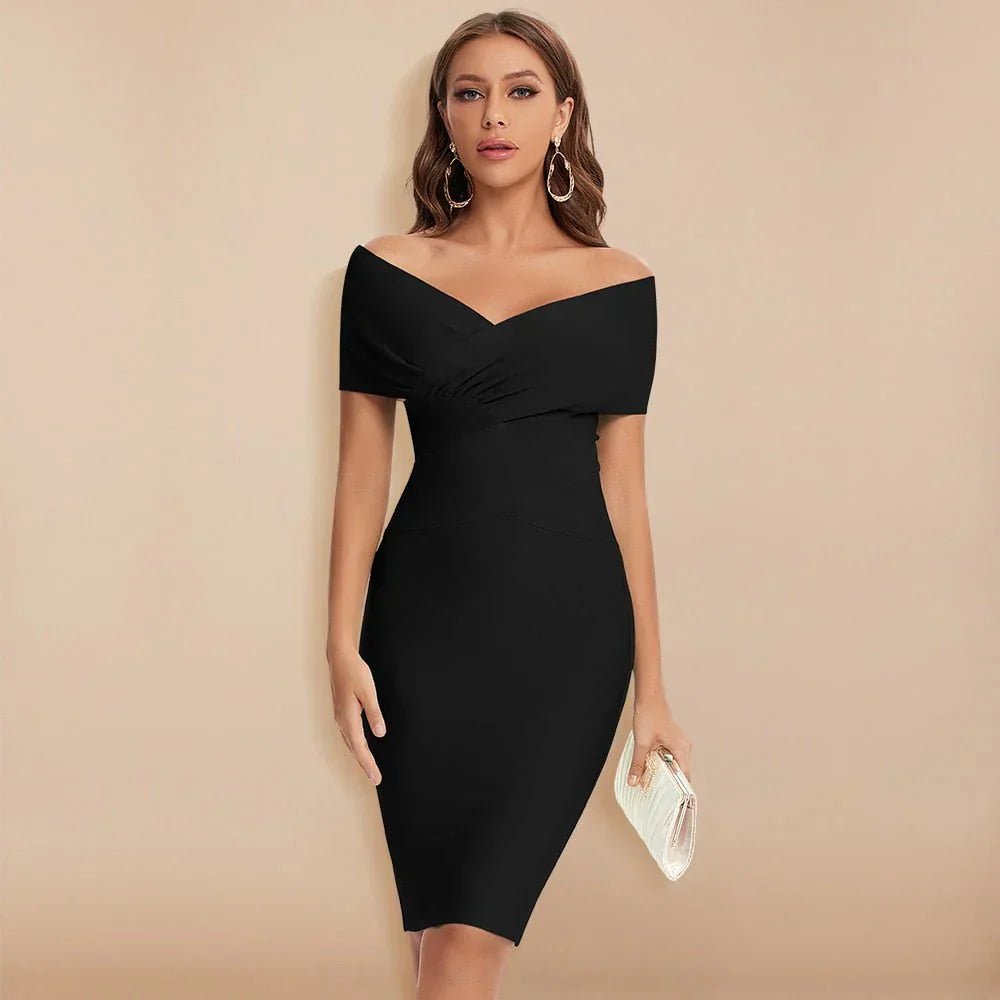 Cold Shoulder Bodycon V Dress