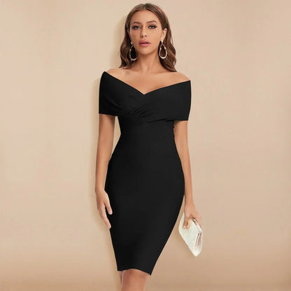 Cold Shoulder Bodycon V Dress
