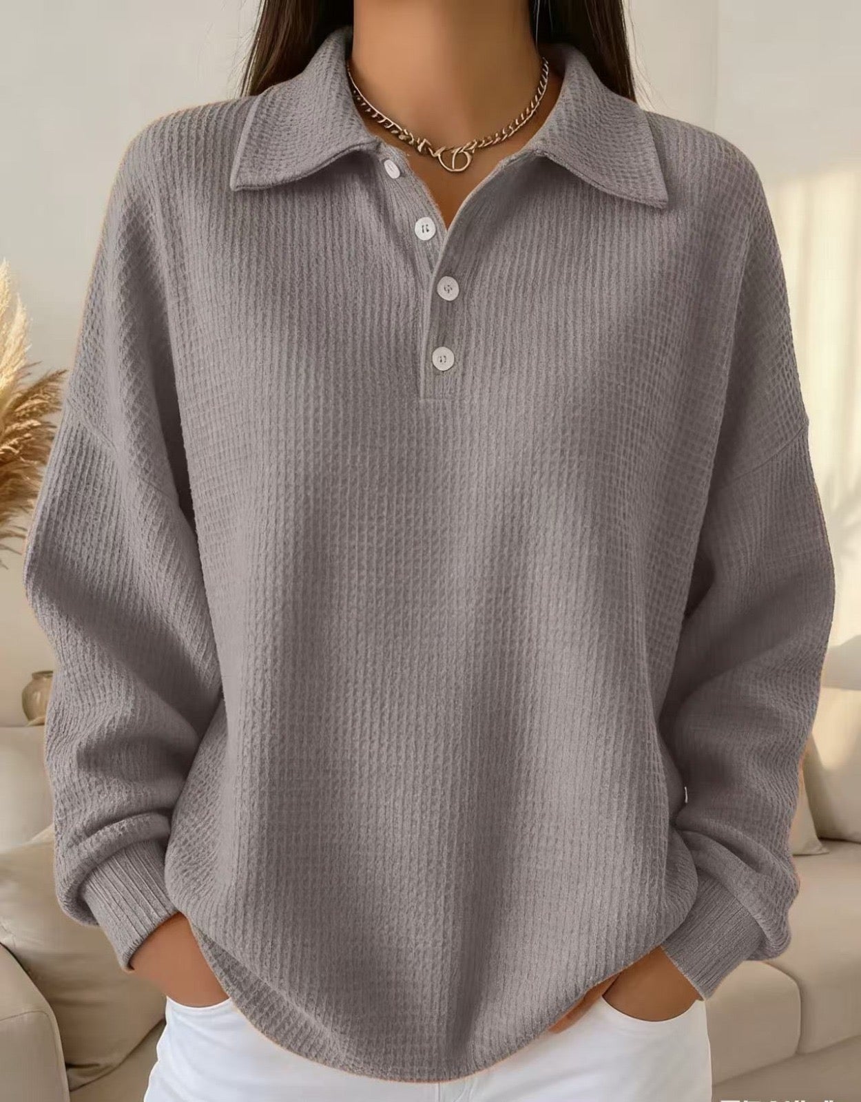 Classic Knit Polo Pullover