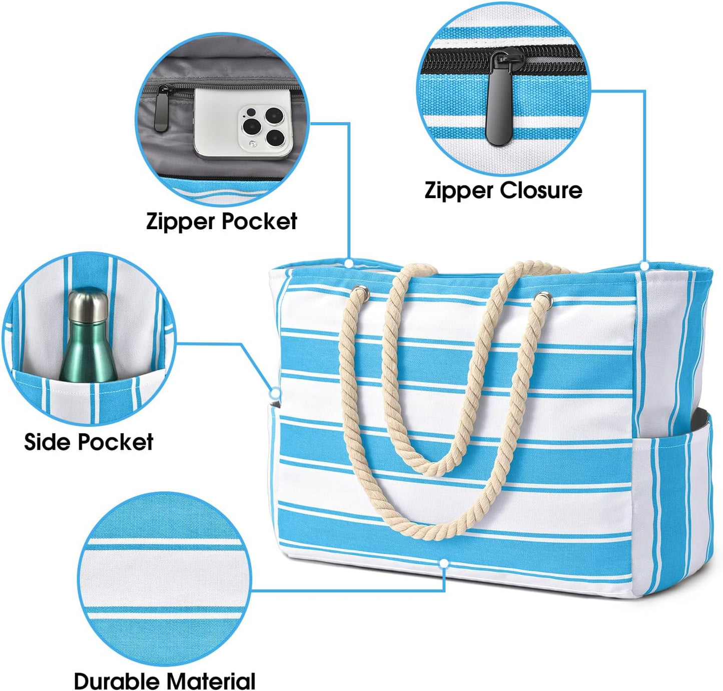 Large Water Resistant Beach Bag
