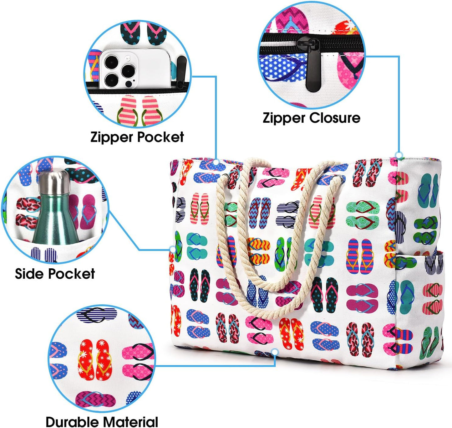 Large Water Resistant Beach Bag