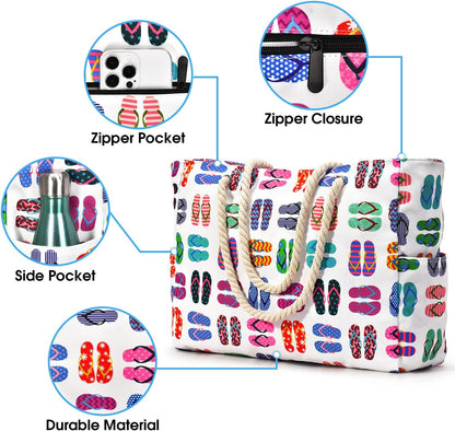Large Water Resistant Beach Bag