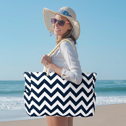 Spacious Water Resistant Tote Bag with Zipper Pocket