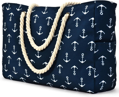 Spacious Water Resistant Tote Bag with Zipper Pocket - Pexav