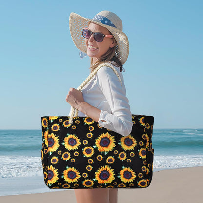 Spacious Water Resistant Tote Bag with Zipper Pocket