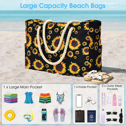 Spacious Water Resistant Tote Bag with Zipper Pocket