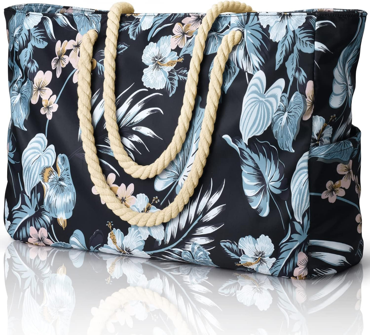 Spacious Water Resistant Tote Bag with Zipper Pocket