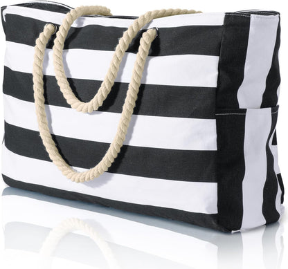 Spacious Water Resistant Tote Bag with Zipper Pocket