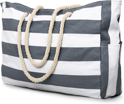 Spacious Water Resistant Tote Bag with Zipper Pocket