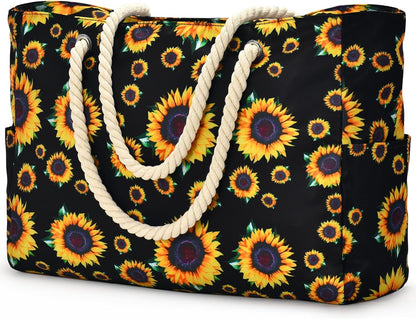 Spacious Water Resistant Tote Bag with Zipper Pocket