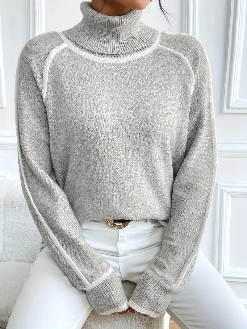Colorful Crew Neck Pullover Sweater
