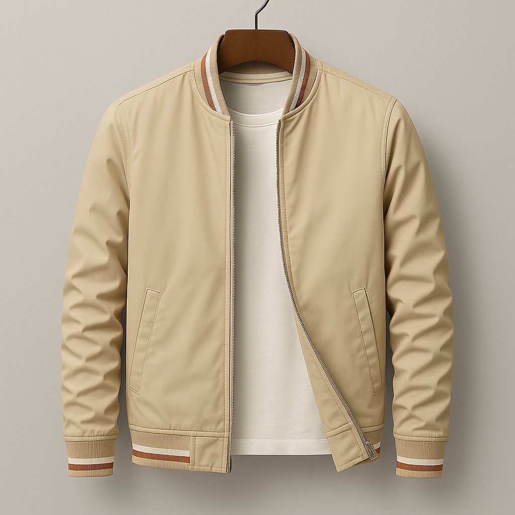 Men's Zip Up Flight Jacket with Side Pockets