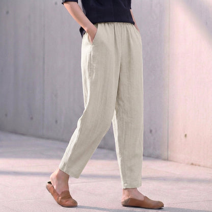 Comfortable Slim Fit Ankle Pants with Pockets - Nocini