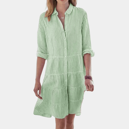 Chic Women's Striped Layered Mini Dress - Olytrend