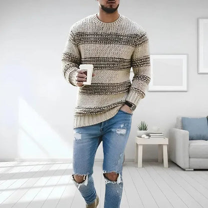 Classic Navy Blue Men's Sweater - Olytrend