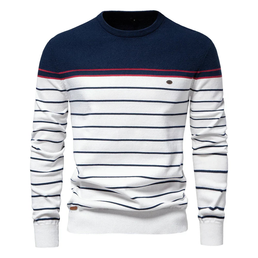 Men's Classic Stripe Fitted Sweater - Olytrend
