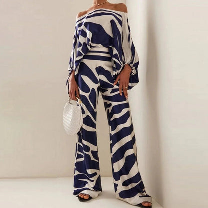 Fashionable Women's 2 Piece Off Shoulder Pantsuit - Olytrend