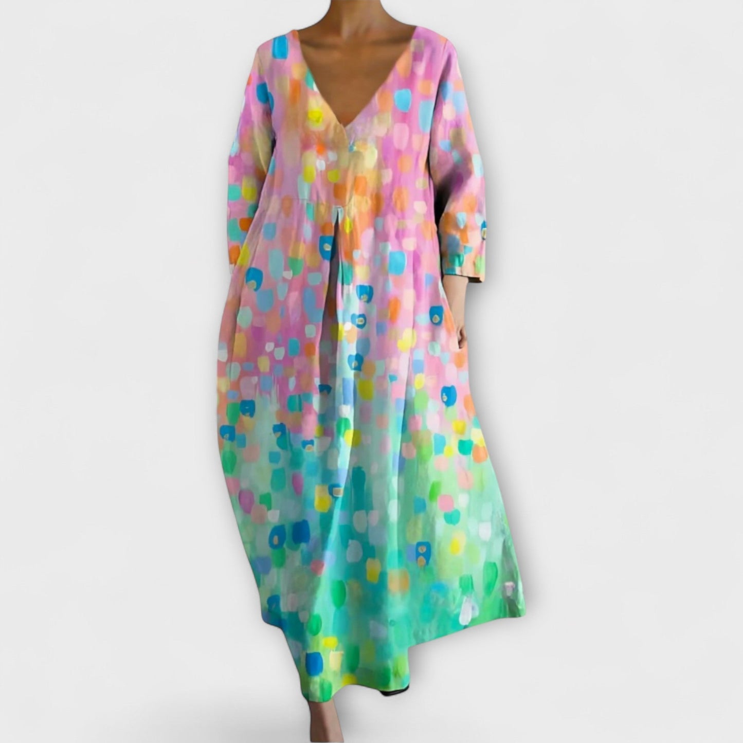 Stylish V Neck Long Evening Dress