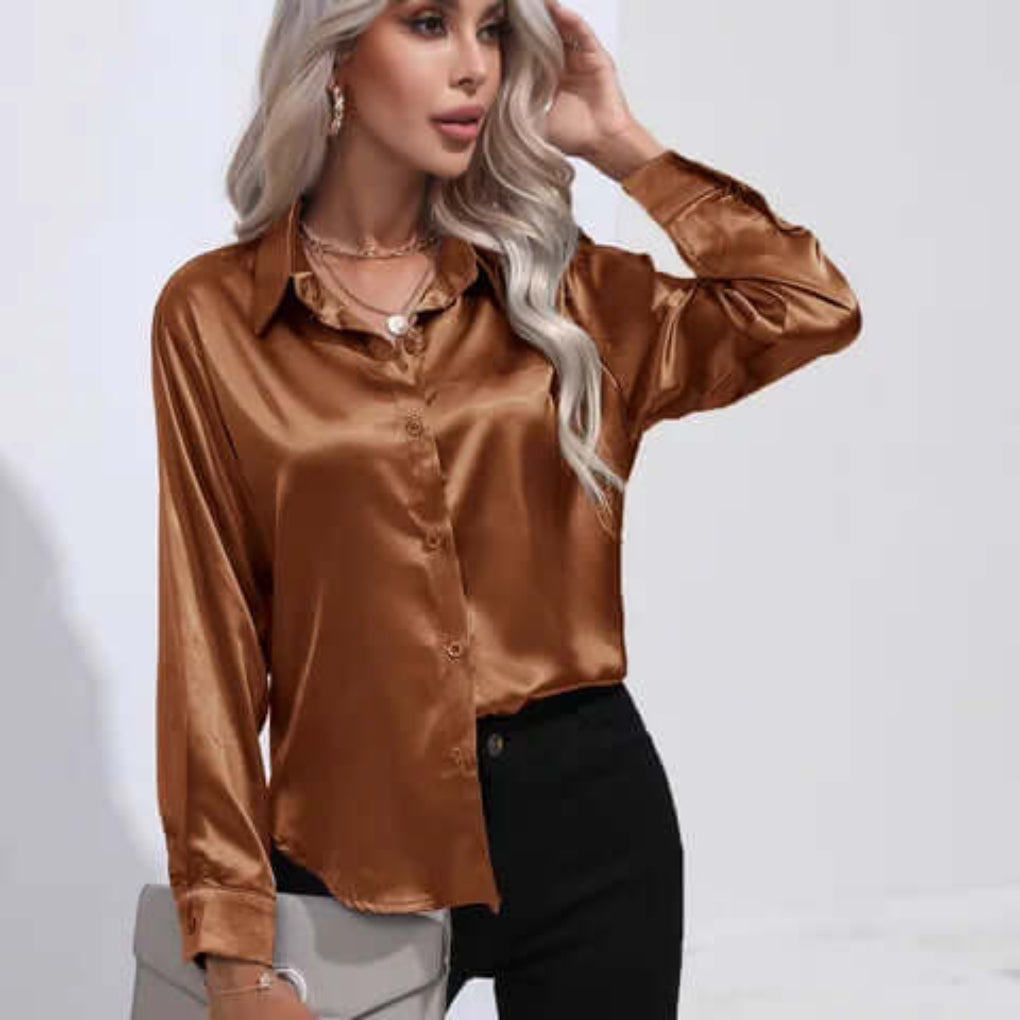 Ladies Soft Flowy Long Sleeve Shirt