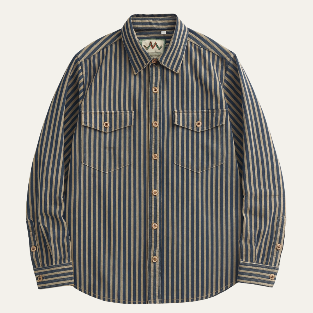 Timeless Mens Striped Relaxed Fit Button Down Shirt - Nocini