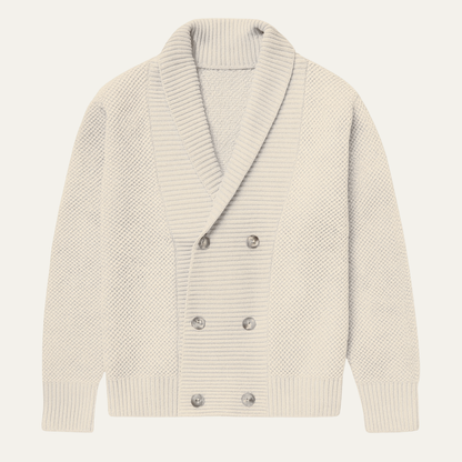 Thick Knit Crew Neck Double Button Men's Cardigan - Nocini