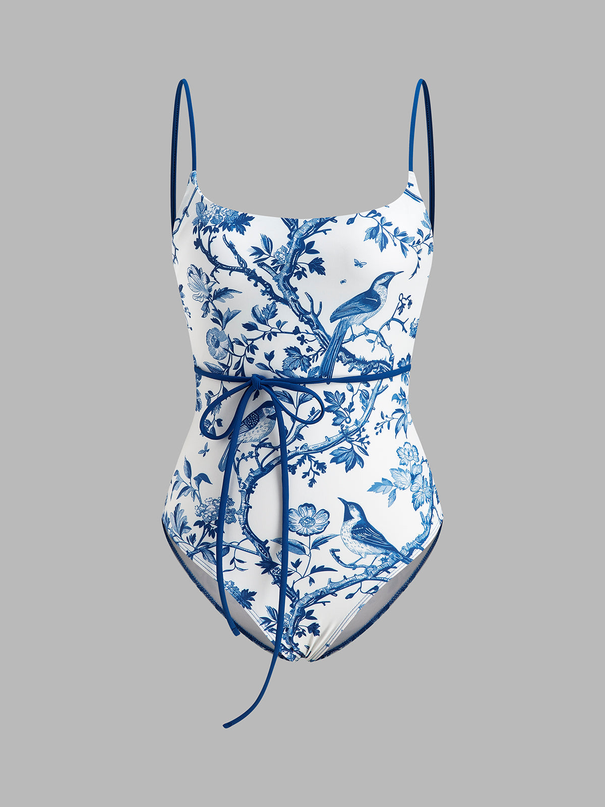 Tropical Floral Halter Neck Swimsuit