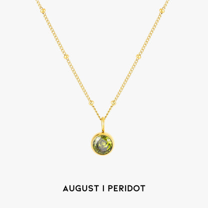 Birthstone Necklace - Aurora-August | Period-Gold-Nora Luxe