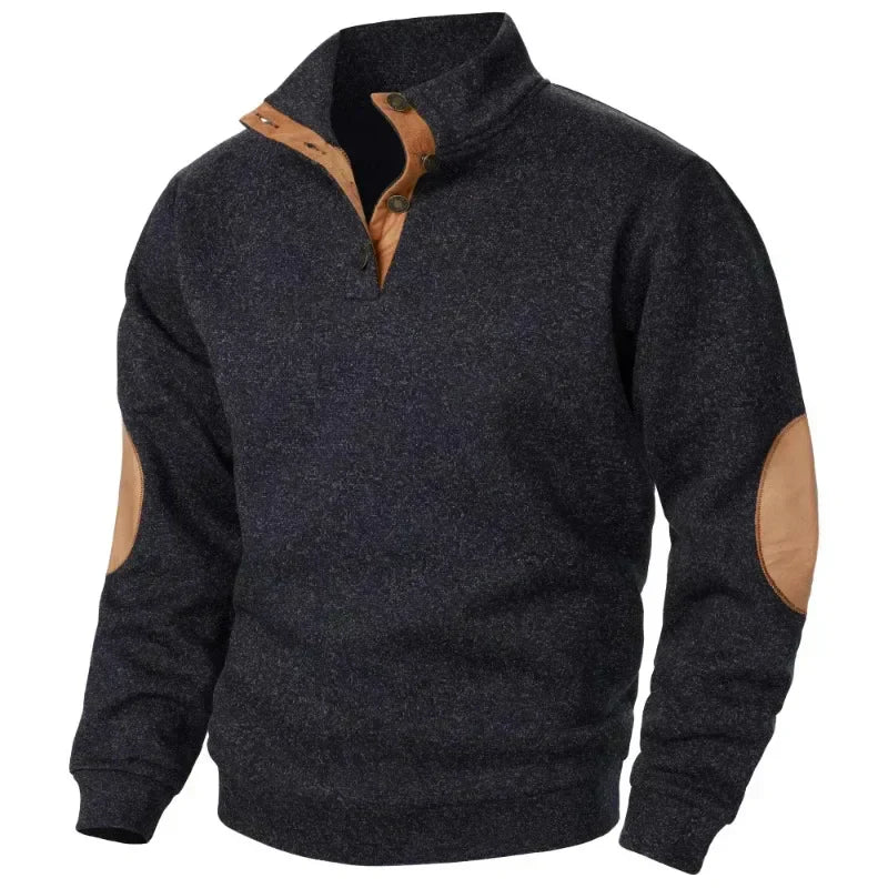Relaxed Fit Casual V-Neck Pullover Sweatshirt
