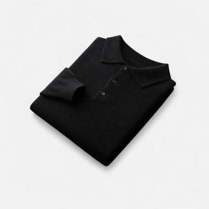 Men's Simple Long Sleeve Polo Shirt