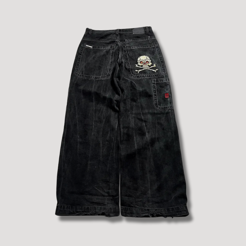 Dark High Waisted Loose Fit Jeans - Pexav