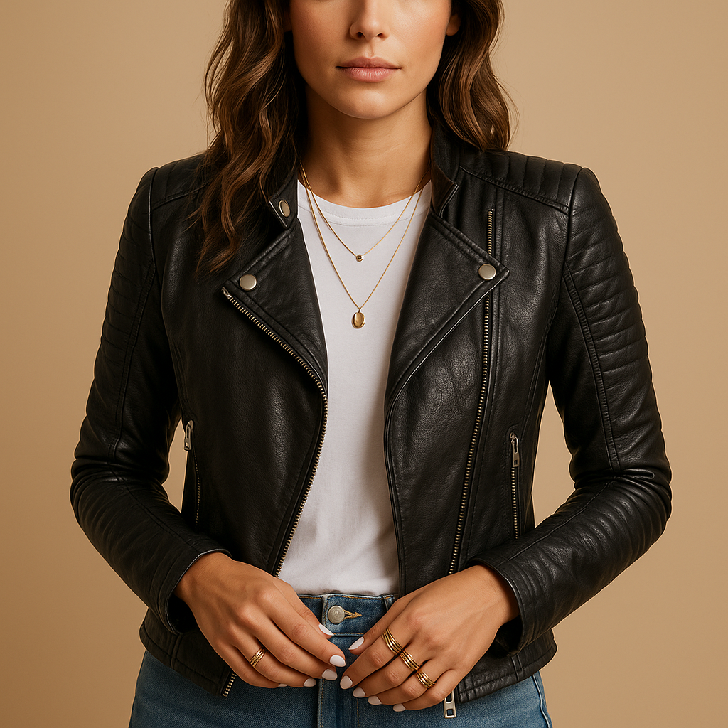 Slim Fit Women's Leather Jacket - Nocini