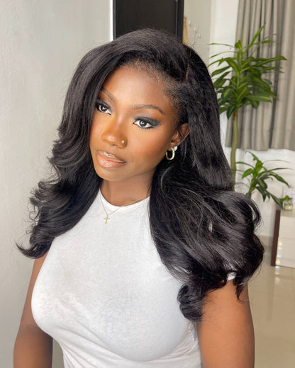 Black HD Lace Wig with Body Wave & Curly Edges – Amara-Nora Luxe