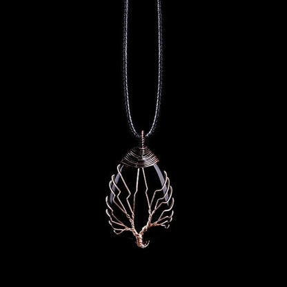 Dark Stone Pendant Necklace - Pexav