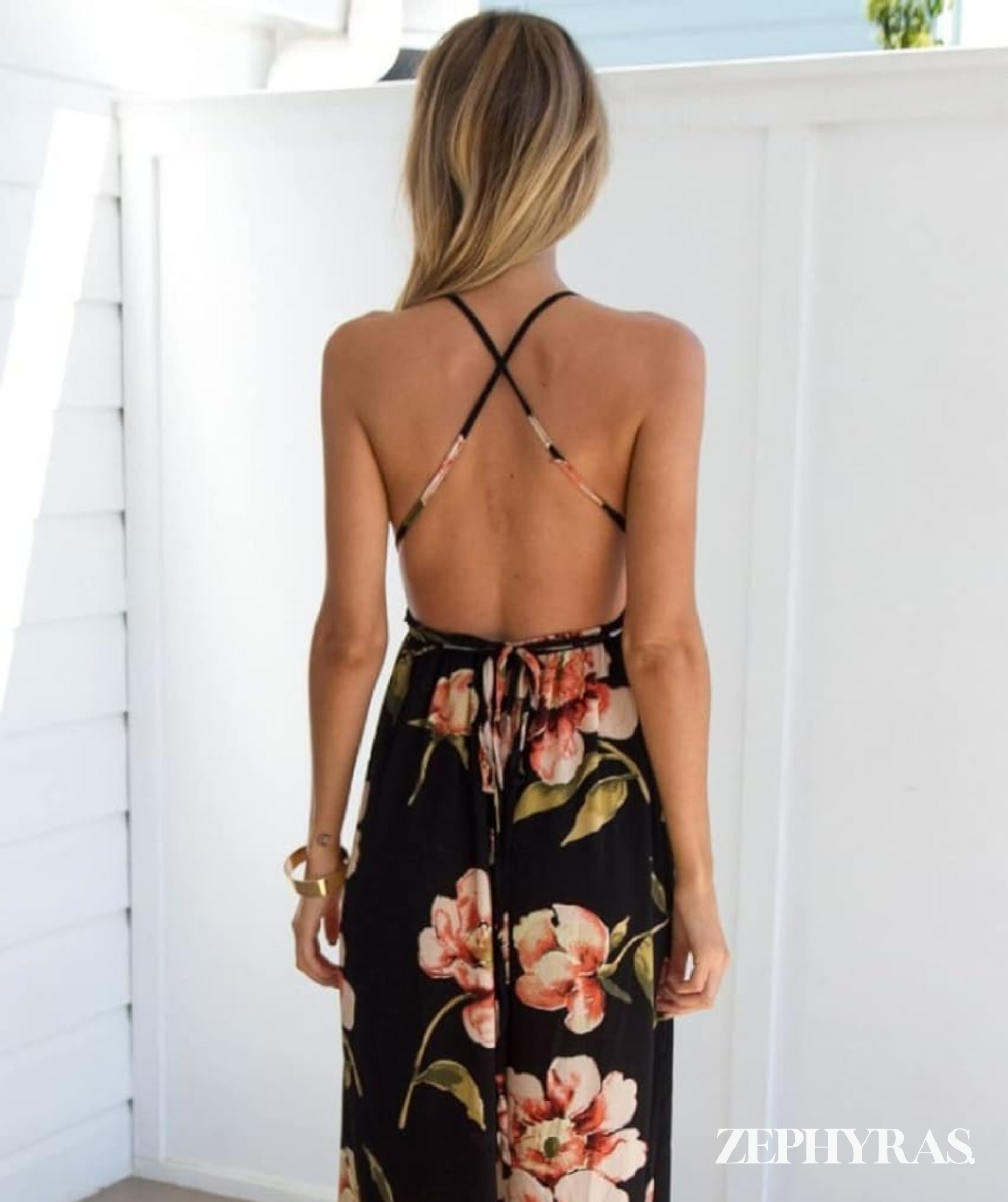 Black Summer Dress with Floral Print and Loose Fit – Mayra-S-State of Style