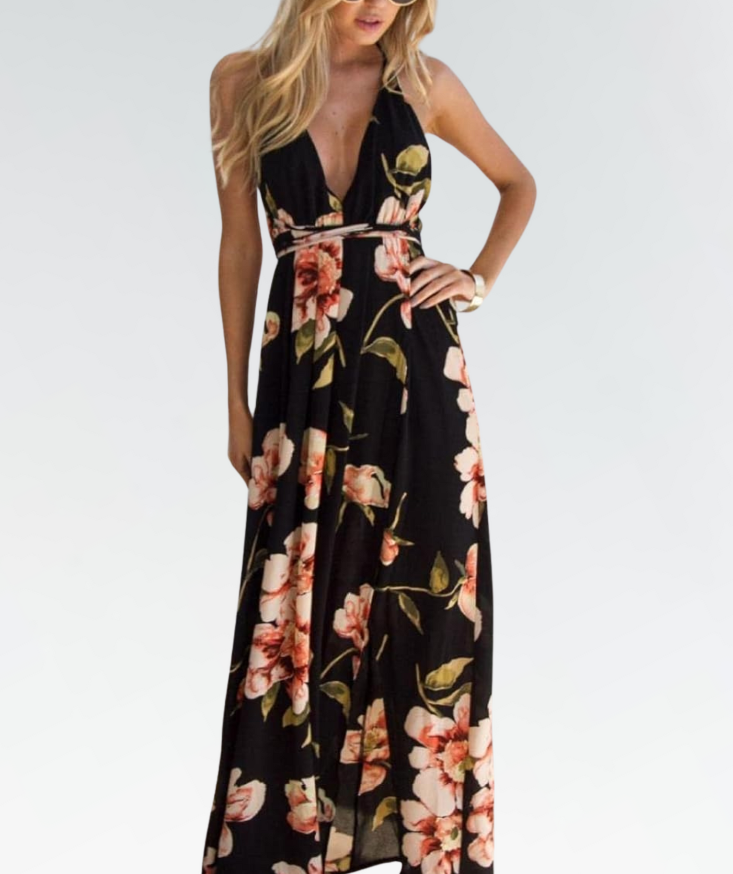 Elegant Floral Maxi Dress for Women - Pexav