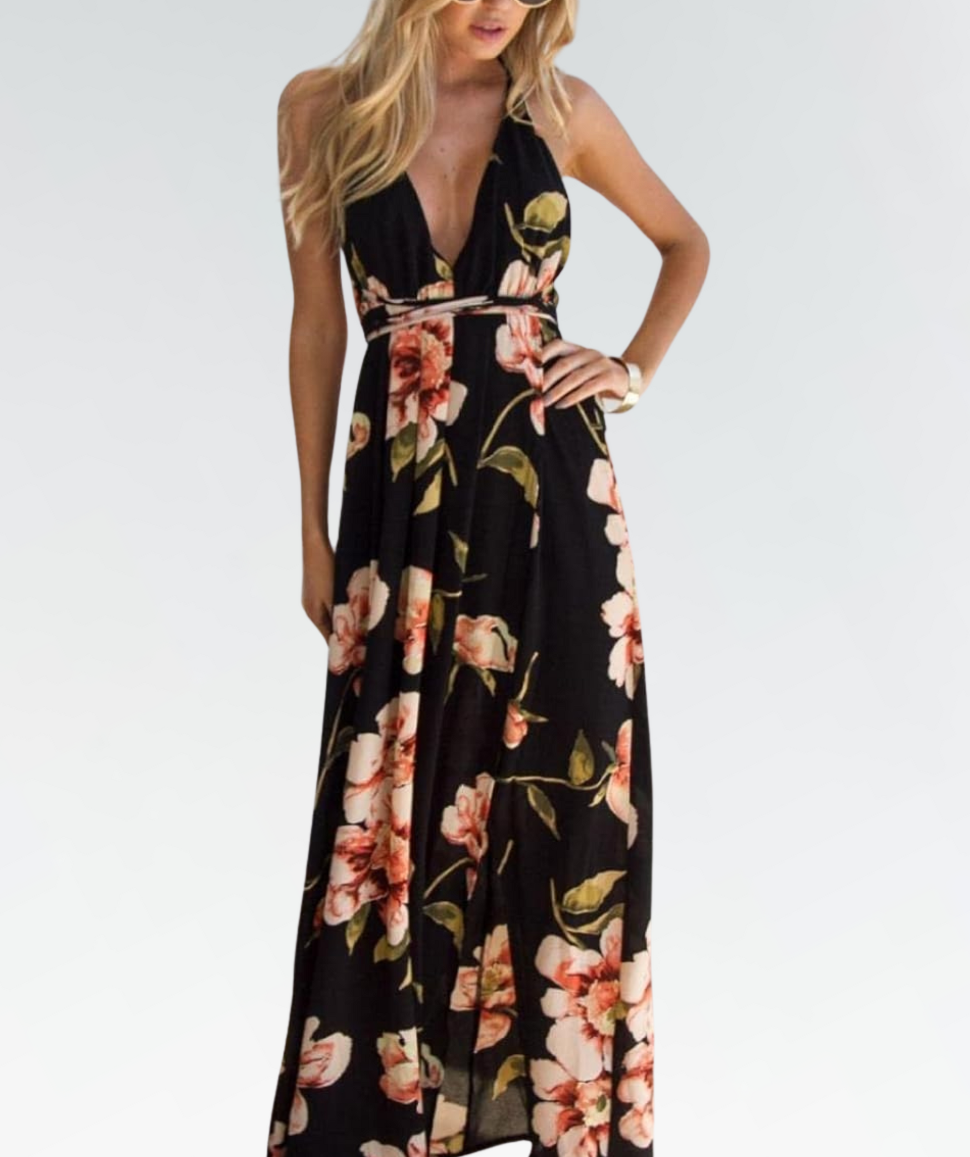 Elegant Floral Maxi Dress for Women - Pexav