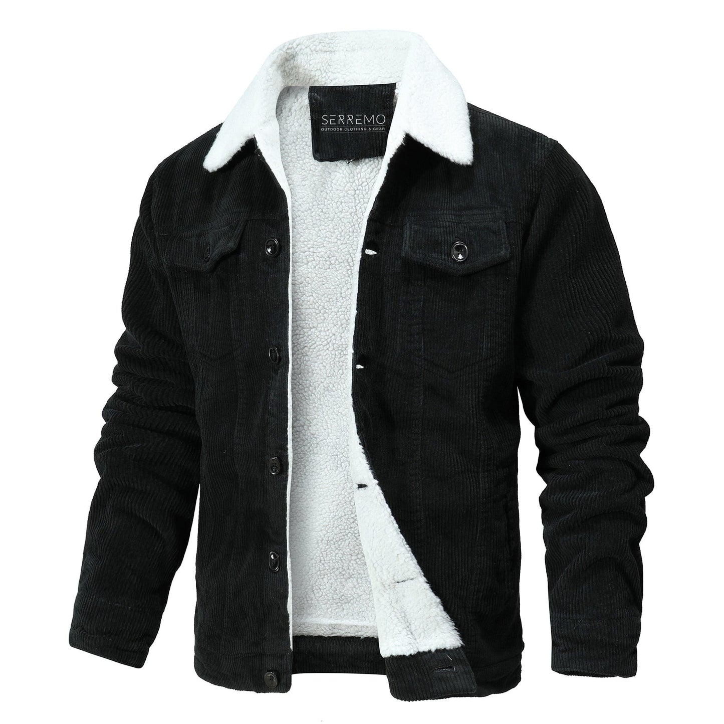 Classic Fit Collar Jacket | Fleece Lined Button Front Coat - Nocini