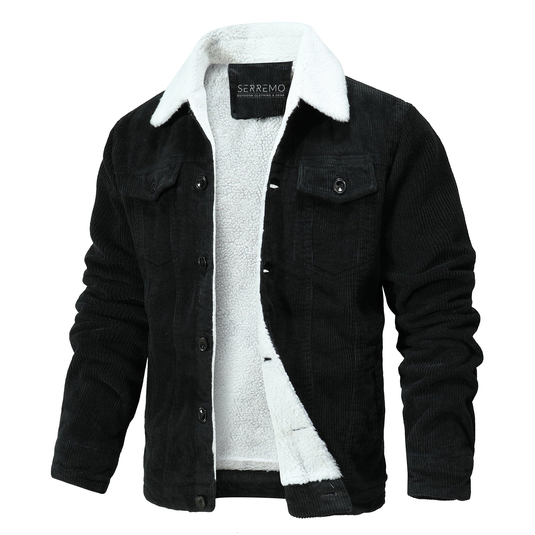 Classic Fit Collar Jacket | Fleece Lined Button Front Coat - Nocini