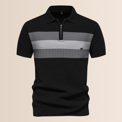Classic Striped Short Sleeve Polo Shirt