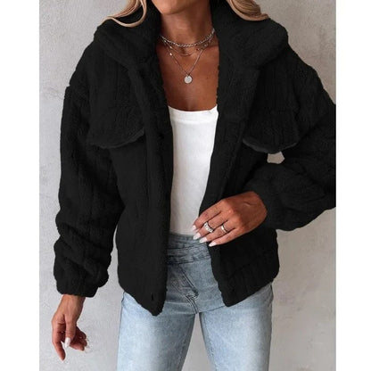 Quilted Faux Fur Denim Jacket