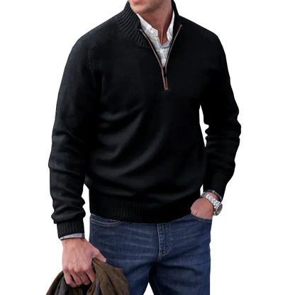 Men's Warm Quarter Zip Fleece Sweater