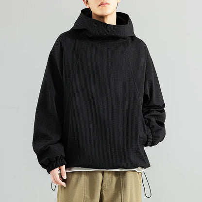 Relaxed Fit Hoodie | Crew Neck, Textured Sweater Hood