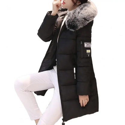 Women's Lightweight Parka Jacket with Faux Fur Hood