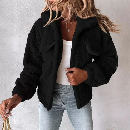 Quilted Faux Fur Denim Jacket